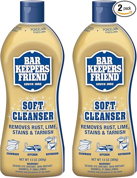 Bar Keepers Friend Soft Cleanser Liquid (2 x 13 Ounce) Multipurpose Cleaner & Rust Stain Remover ... | Amazon (US)