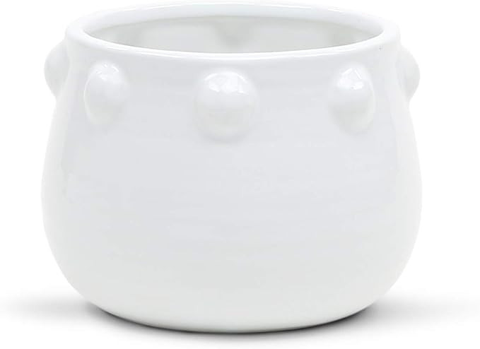 WGV Ceramic Bowl Vase, Width 6.5", Height 5", Knob Pot, Bright Clean White Planter Centerpiece fo... | Amazon (US)