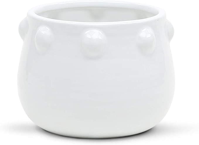 WGV Ceramic Bowl Vase, Width 6.5", Height 5", Knob Pot, Bright Clean White Planter Centerpiece fo... | Amazon (US)