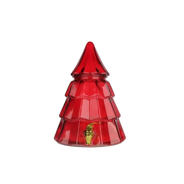 Holiday Time 1.5-Gallon Glass Christmas Tree Drink Dispenser with Lid, Red | Walmart (US)