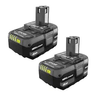 ExclusiveBlack FridayRYOBIONE+ 18V Lithium-Ion 4.0 Ah Battery (2-Pack)(2085) | The Home Depot