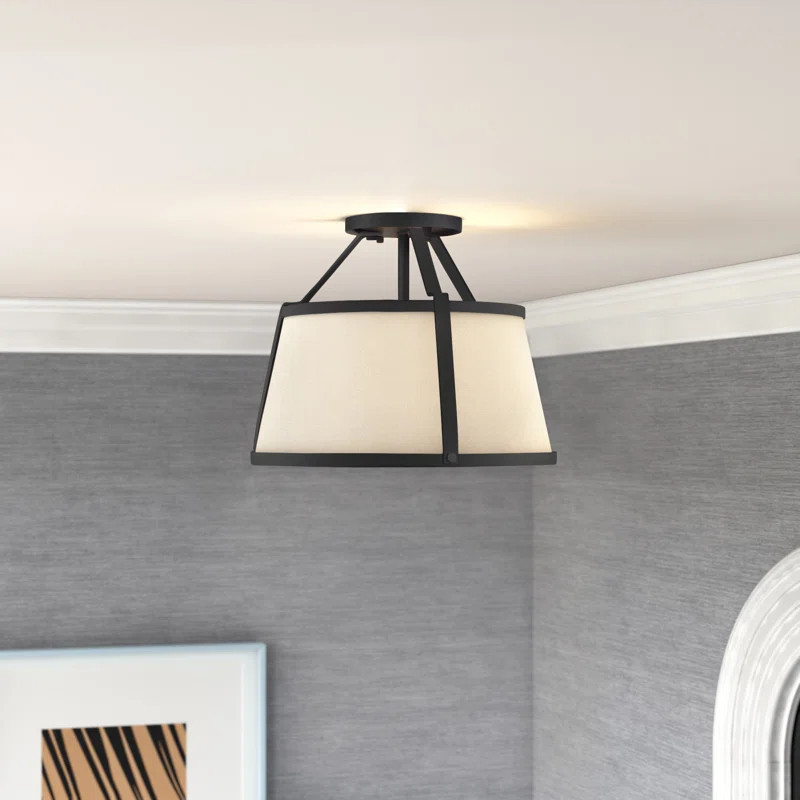 Escher 3 - Light 15.5'' Simple Schoolhouse Semi Flush Mount | Wayfair North America
