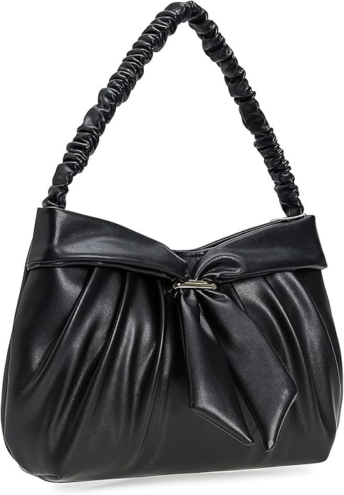 Charming Tailor Elegant Rushed PU Small Handbag for Women Evening Party Retro Bow Clutch Purse | Amazon (US)