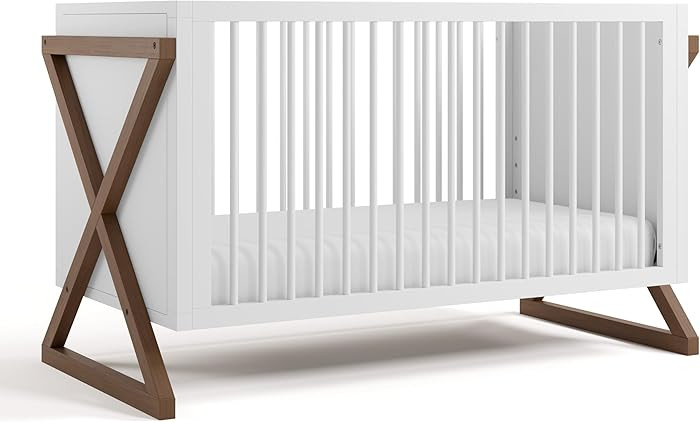Storkcraft Equinox Convertible Crib (White & Hazelnut) – GREENGUARD Gold Certified, Fits Standa... | Amazon (US)