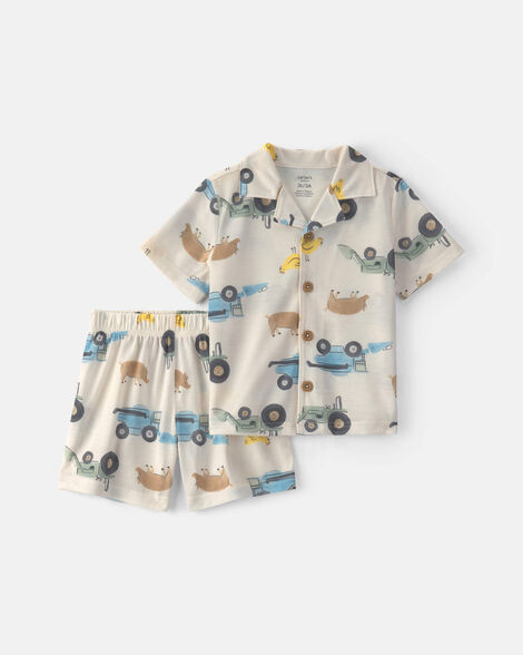 Toddler Boy 2-Piece Farm Short-Sleeve Pajama Set | Carter's | Carter's Inc