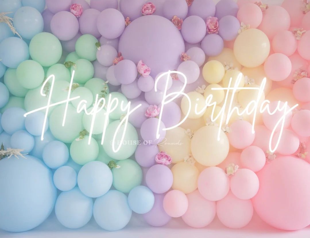 Custom neon Happy Birthday sign, neon Sign, neon Light , balloon backdrop ,rainbow birthday ,Pers... | Etsy (US)