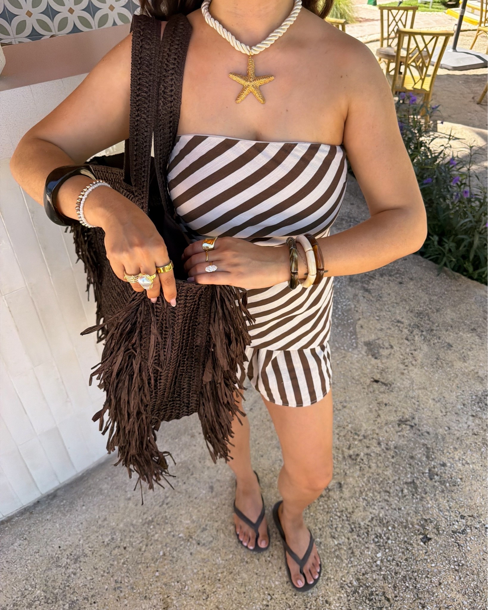 Summer outfit, striped set, vacation outfits 🤎

#LTKootd #LTKSaleAlert #LTKgrwm