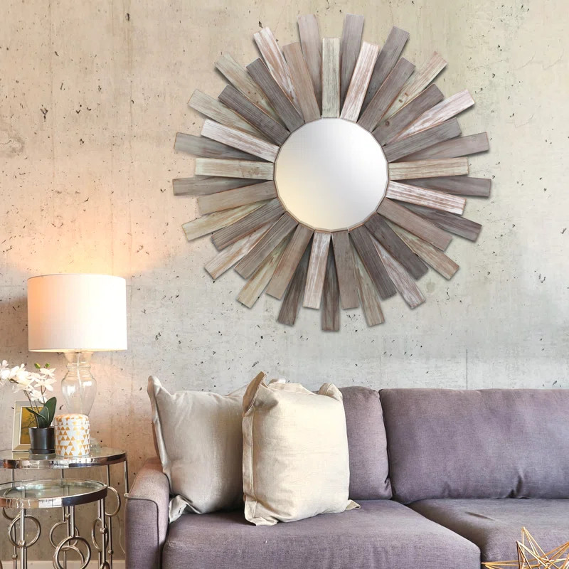 Swan Hill Wood Sunburst Wall Mirror | Wayfair North America