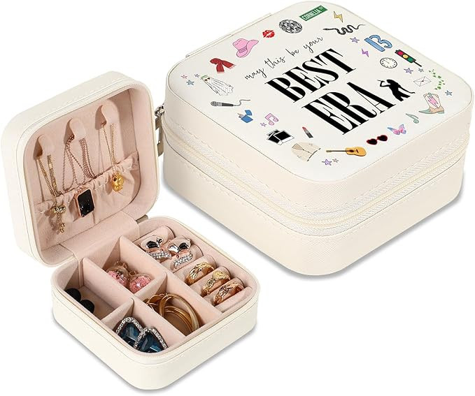 Jewelry Box, Small Jewelry Case for Taylor Fans, Taylor Gifts Merch, Portable Jewelry Case with B... | Amazon (US)