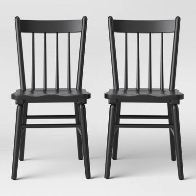 Set of 2 Hassell Wood Dining Chair Black - Threshold&#8482; | Target