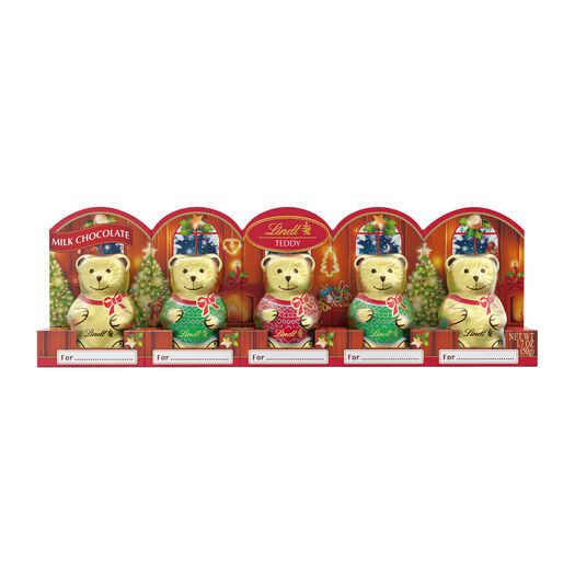 Lindt Mini Milk Chocolate Holiday Teddy Bears 5 Piece by World Market | World Market
