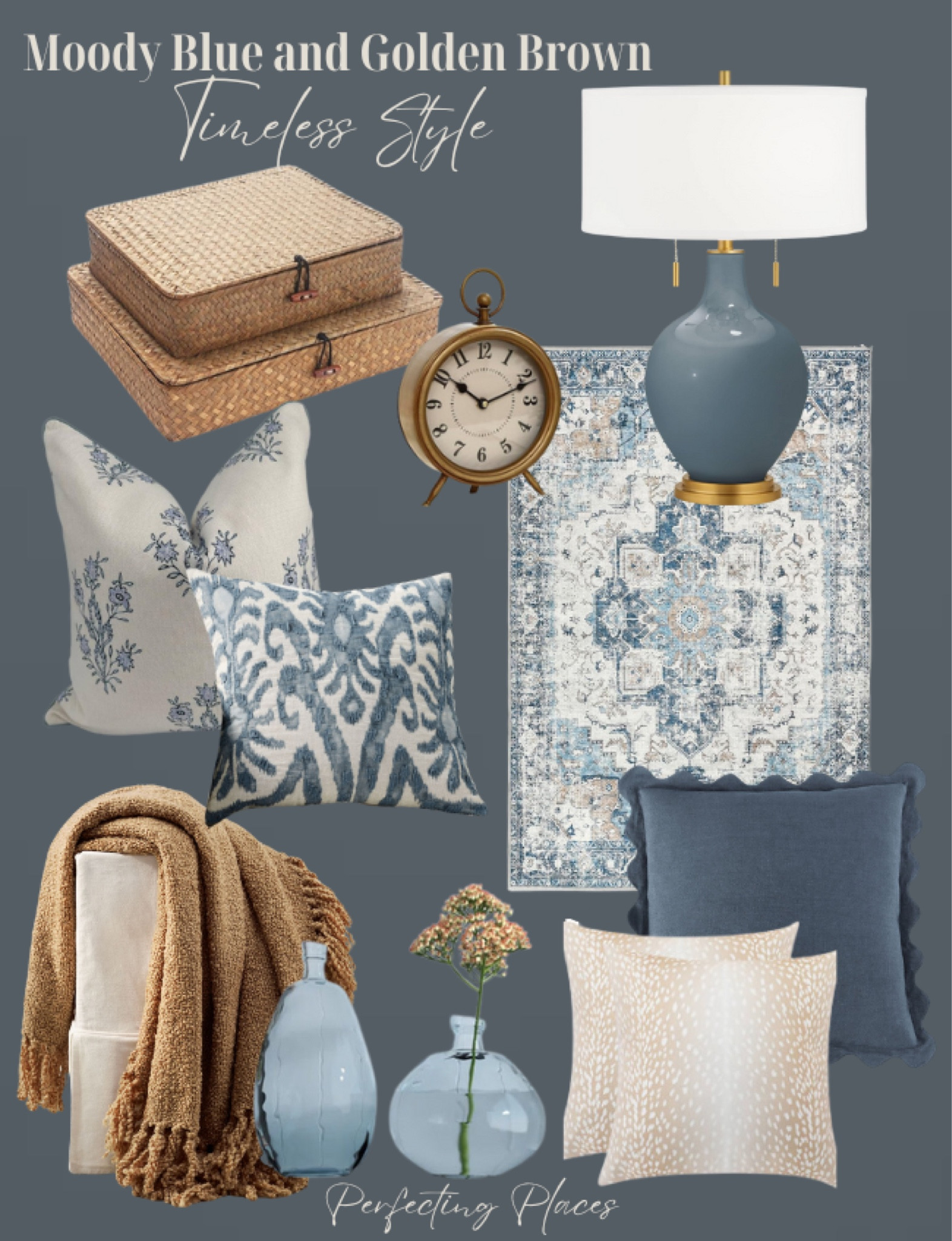 Create this classic look with a fresh twist with colors from the Sherwin-Williams Color Capsule of the Year 2025. Featuring a moody blue and warm golden brown color palette with SW Rain Cloud, Sunbleached, and Bosc Pear, these home decor accessories add a timeless look to your home. 

#LTKStyleTip #LTKHome