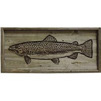 Rustic Brown Trout Wall Hanging - Reclaimed Barn Wood Fish Sign Fisherman Gift For Dad On Fathers Day Barnwood Wildlife Cabin Art | Etsy (US)
