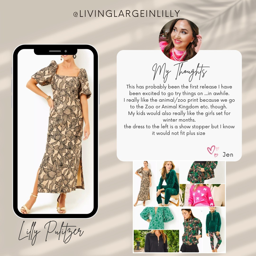 *NEW LILLY* This is probably the first release I have been excited for prints and for sure the first "fall" that I like a lot of it. There is SO much in this release - even more than I can tag. Be sure to go check it out!! Let me hear what you're eyeing or buying ! @livinglargeinlilly #lillypulitzer #lillylovers #livinglargeinlilly #fall #animalprint #funclothes #plussize #grandmillennial 

#LTKSeasonal #LTKMidsize #LTKPlusSize