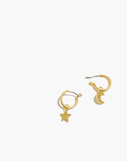 Star and Moon Huggie Hoop Earrings | Madewell