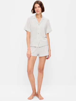 Sunday Sleep Knit Jersey Short Set | Old Navy (US)