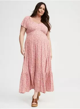 Flutter Sleeve Tiered Maxi Dress | Torrid (US & Canada)