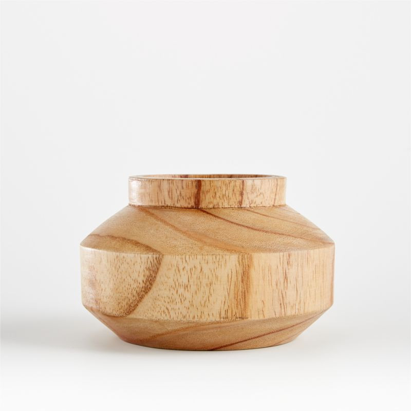 Orla Small Natural Wood Vase + Reviews | Crate and Barrel | Crate & Barrel