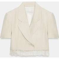 Zara - Short Lace Blazer - Light Beige - M - Woman | Zara US