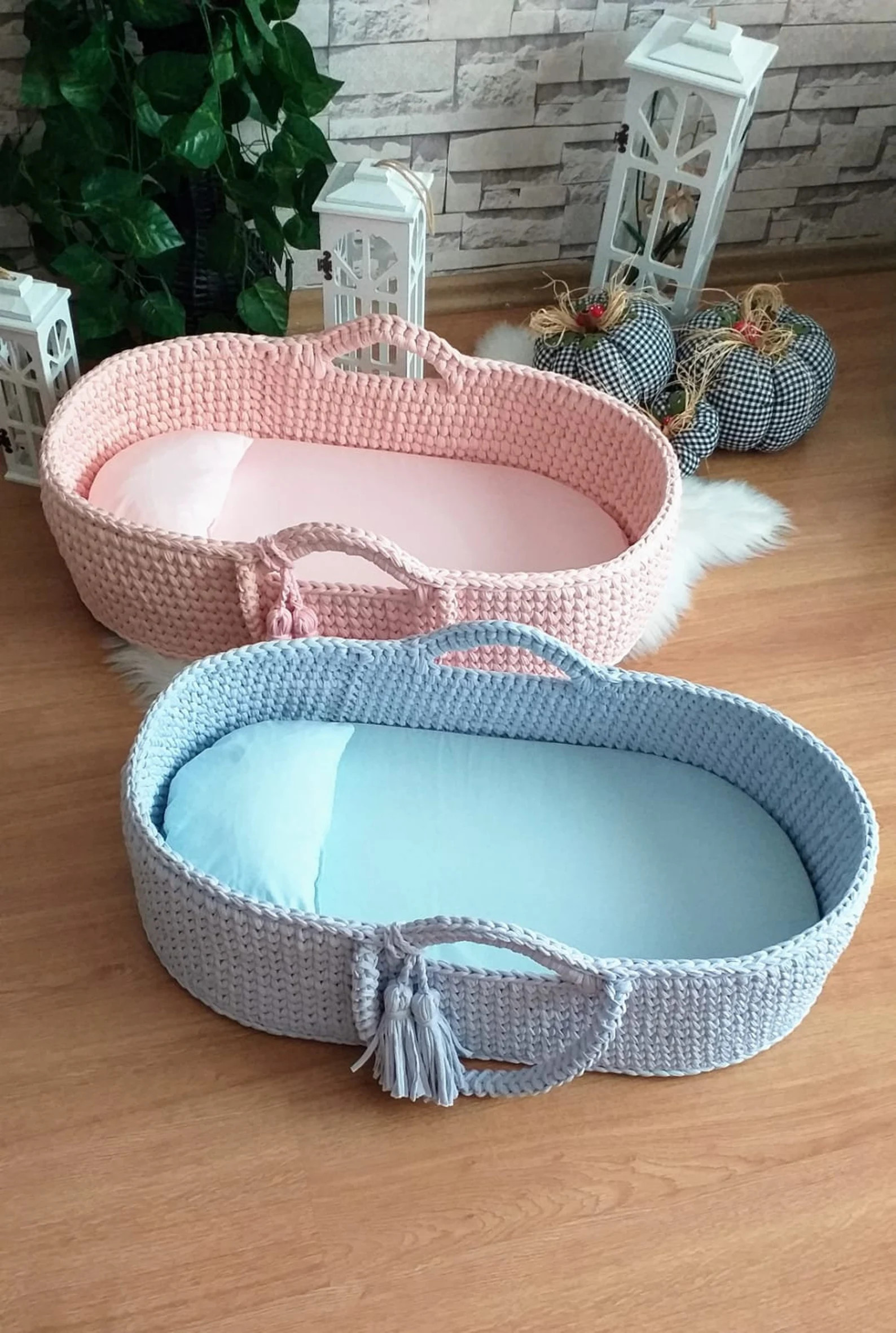 Baby Moses Basket Moses Baskets Bedding Crochet-bassinet | Etsy | Etsy (US)