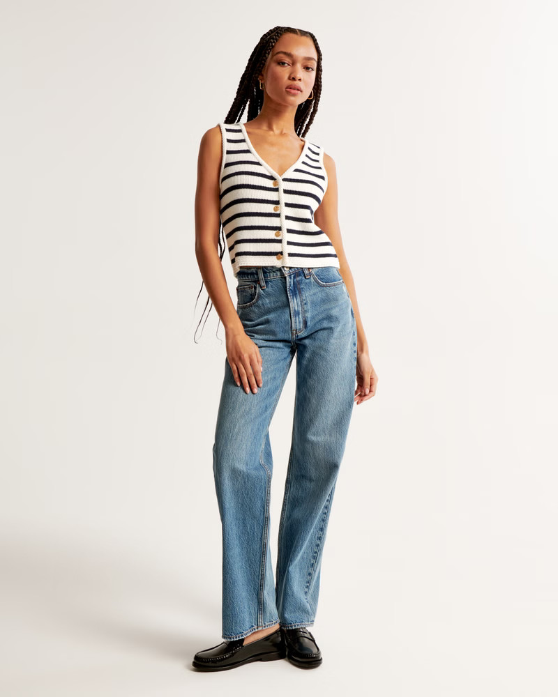 Women's The A&F Mia Button-Up Sweater Vest | Women's Tops | Abercrombie.com | Abercrombie & Fitch (US)