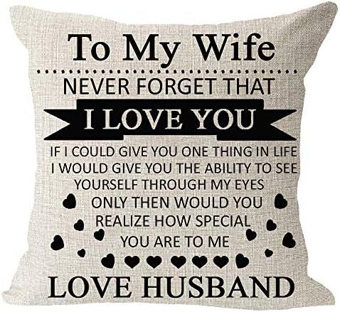 Anniversary Birthday to My Wife I Love You You are Special to Me Love Husband Cotton Linen Square... | Amazon (US)