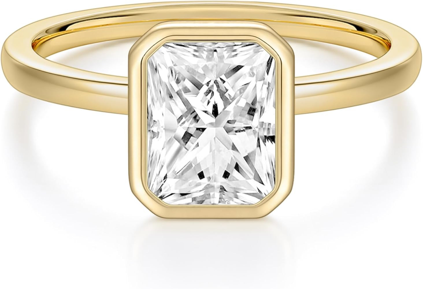 EAMTI 3CT Engagement Rings for Women Radiant Cut CZ Solitaire Promise Wedding Bands Travel Bezel ... | Amazon (US)