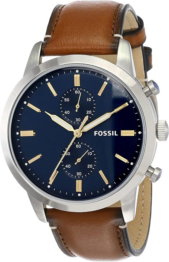 Fossil Men's Townsman Stainless Steel and Leather Casual Quartz Chronograph Watch | Amazon (US)