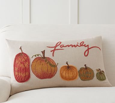 Pumpkin Family Lumbar Pillow Cover | Pottery Barn (US)