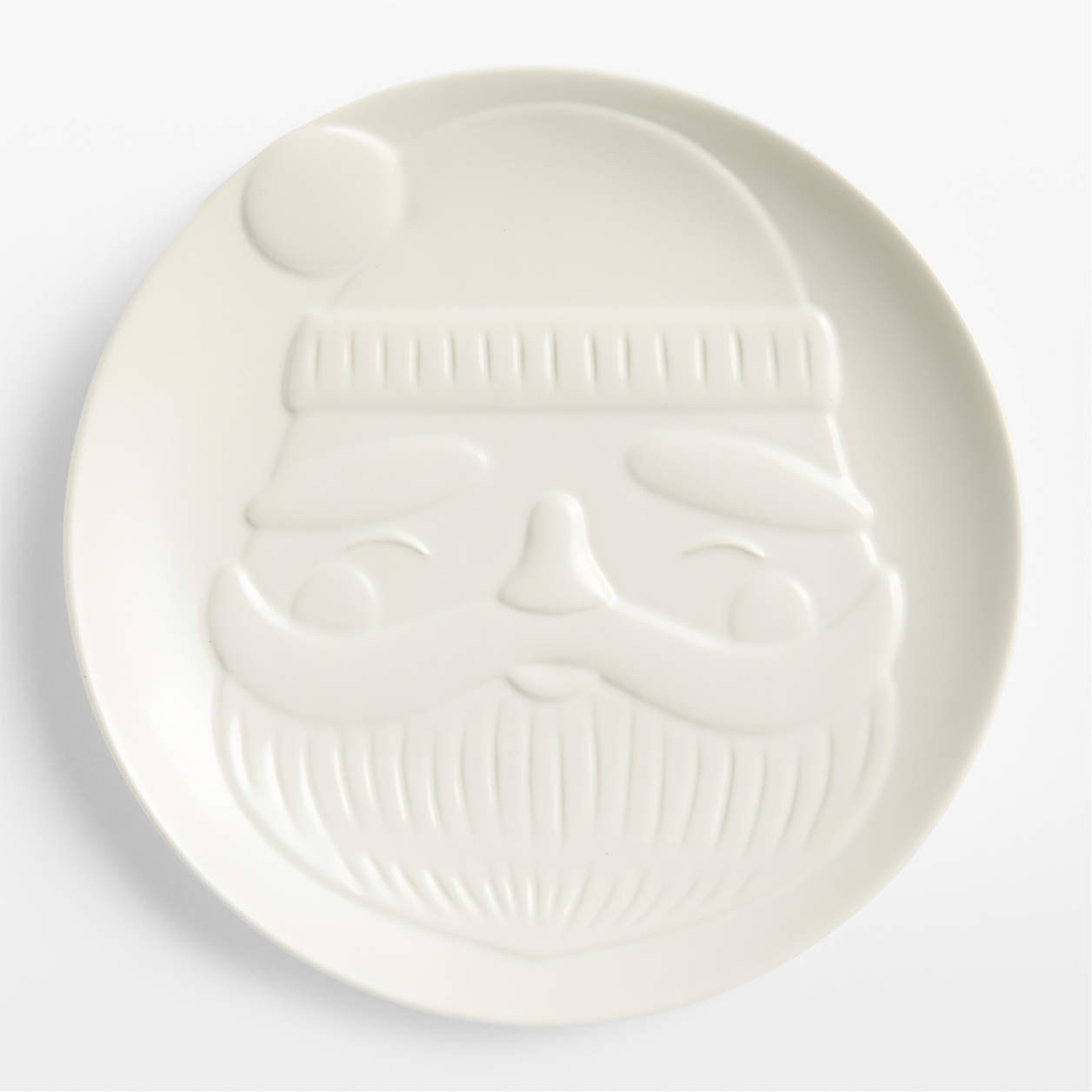 Embossed Santa Claus Stoneware Platter | Crate & Barrel | Crate & Barrel