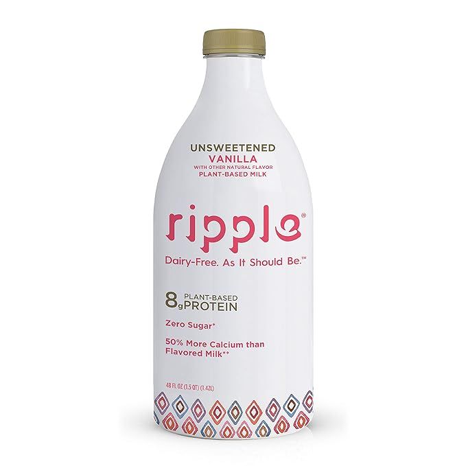Ripple Non-Dairy Milk, Unsweetened Vanilla | Vegan Milk With 8g Pea Protein Per Serving | Better ... | Amazon (US)