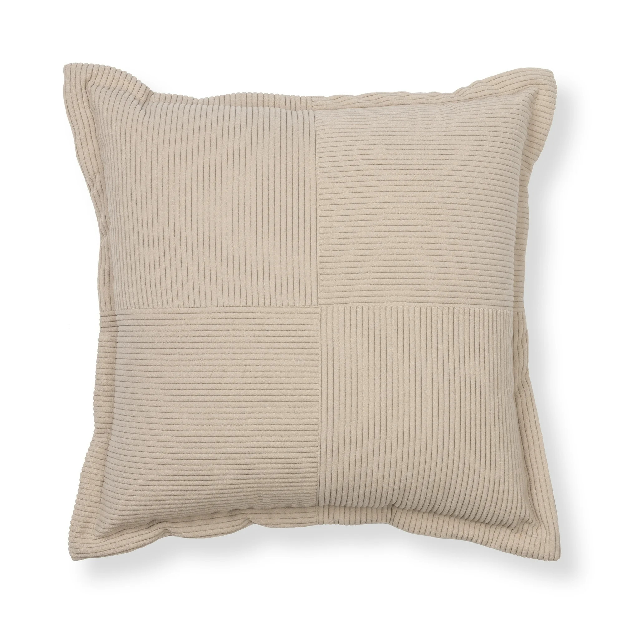 Mainstays Corduroy Velvet Decorative Throw Pillow 18x18, Washed Stone, Single | Walmart (US)