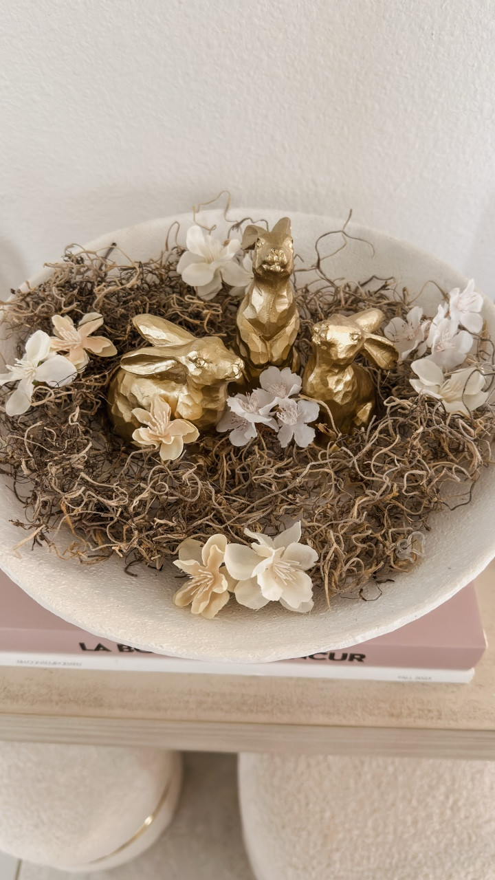 This is your sign to elevate your Easter decor 🐰✨

I kept it simple, neutral, and soft… and it turned into the prettiest little centerpiece.

These gold bunnies are from Amazon (set of 3) and instantly make any space feel styled and elevated.

Perfect for your coffee table, kitchen island, or any little corner that needs a touch of spring 🌸



#LTKFestival #LTKSeasonal #LTKHome