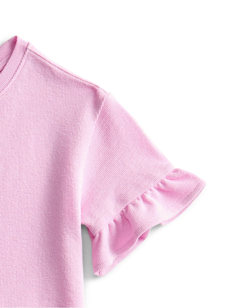 Wonder Nation Girls Ruffle Tee and Scooter Skirt Outfit Set, 2-Piece, Sizes 4-10 | Walmart (US)