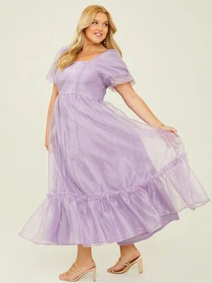 Wrenley Organza Maxi Dress in Lavender | Arula | Arula