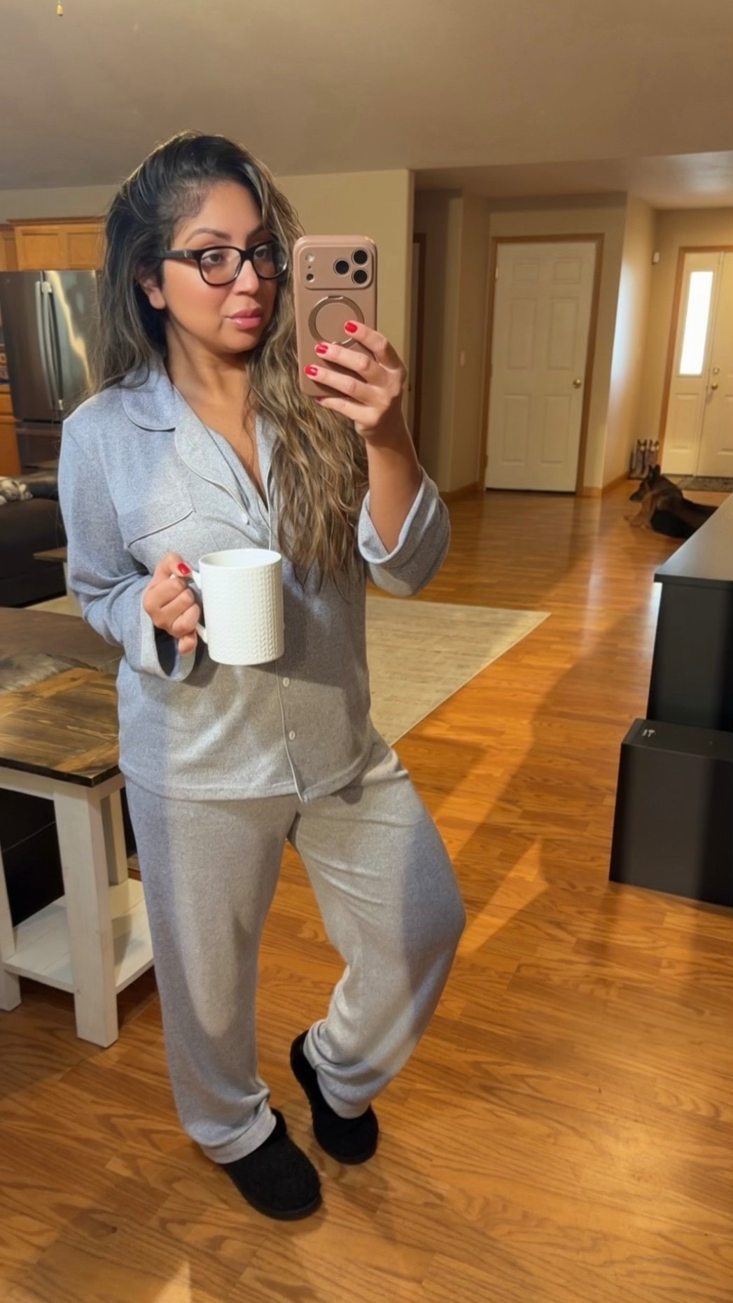 Loving my new pajama set from Amazon! I usually wear a small but I sized up to a medium for a more comfy/oversized lounge look. This set is very breathable, lightweight and did I mention it’s under $30! I am wearing the light gray color in medium paired with my comfy Dearfoams slippers in size 7/8

#LTKPetite #LTKmorningroutine #LTKootd