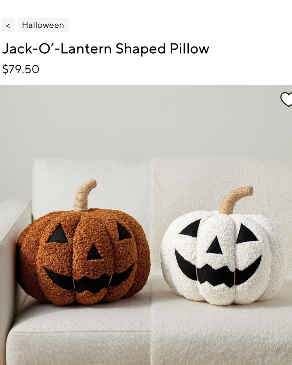 Jack o lantern shaped pillow 
Pulled the trigger and got the ivory one
Halloween decor 

#LTKSeasonal #LTKstyletip #LTKhome