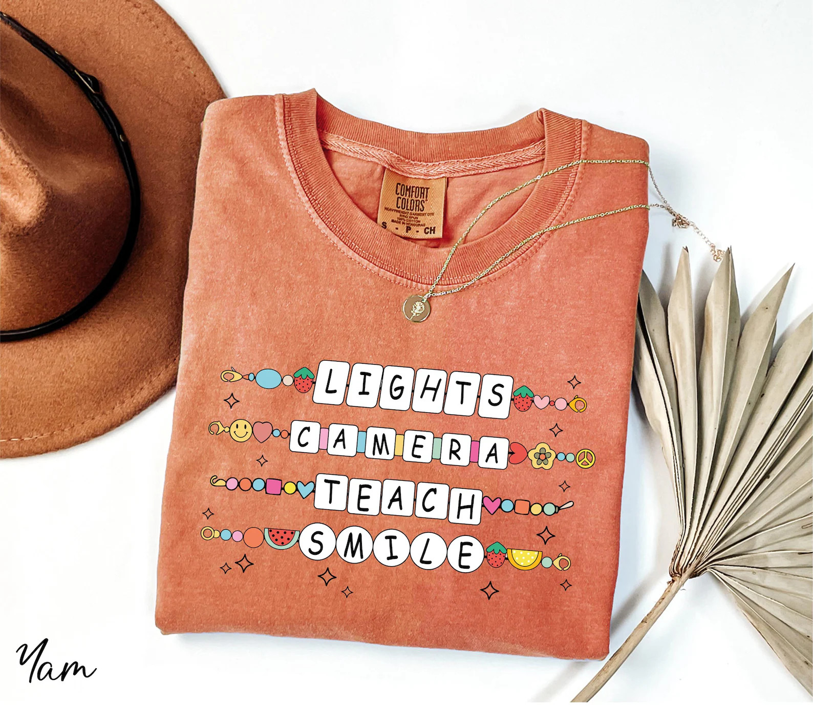 Comfort Colors® Lights Camera Teach Smile Shirt, School Tee, Teacher Shirt, Back to School Shirt... | Etsy (US)