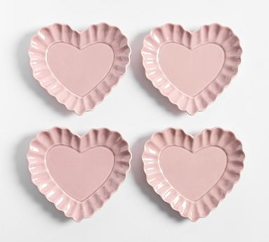 Heirloom Scalloped Hearts Appetizer Plates - Set of 4 | Pottery Barn (US)