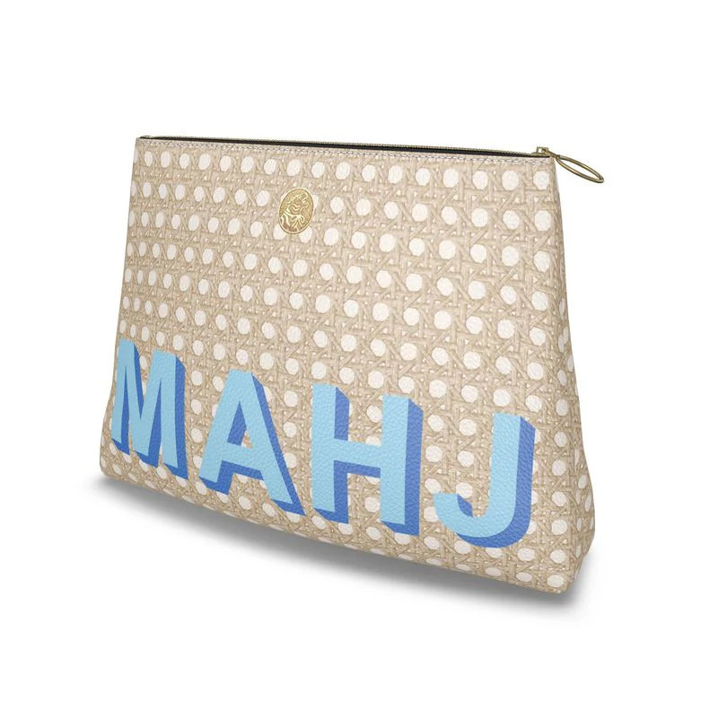 Roomy Leather Mahjong Tile Bag, MAHJ CANNAGE BLONDE | Jones & Daughters