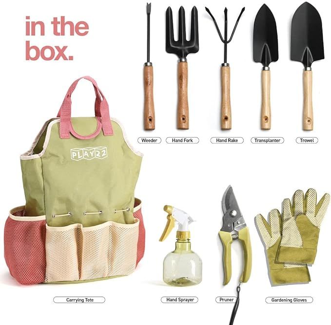 Gardening Tools Set of 10 - Complete Garden Tool Kit Comes With Bag & Gloves,Garden Tool Set with... | Amazon (US)