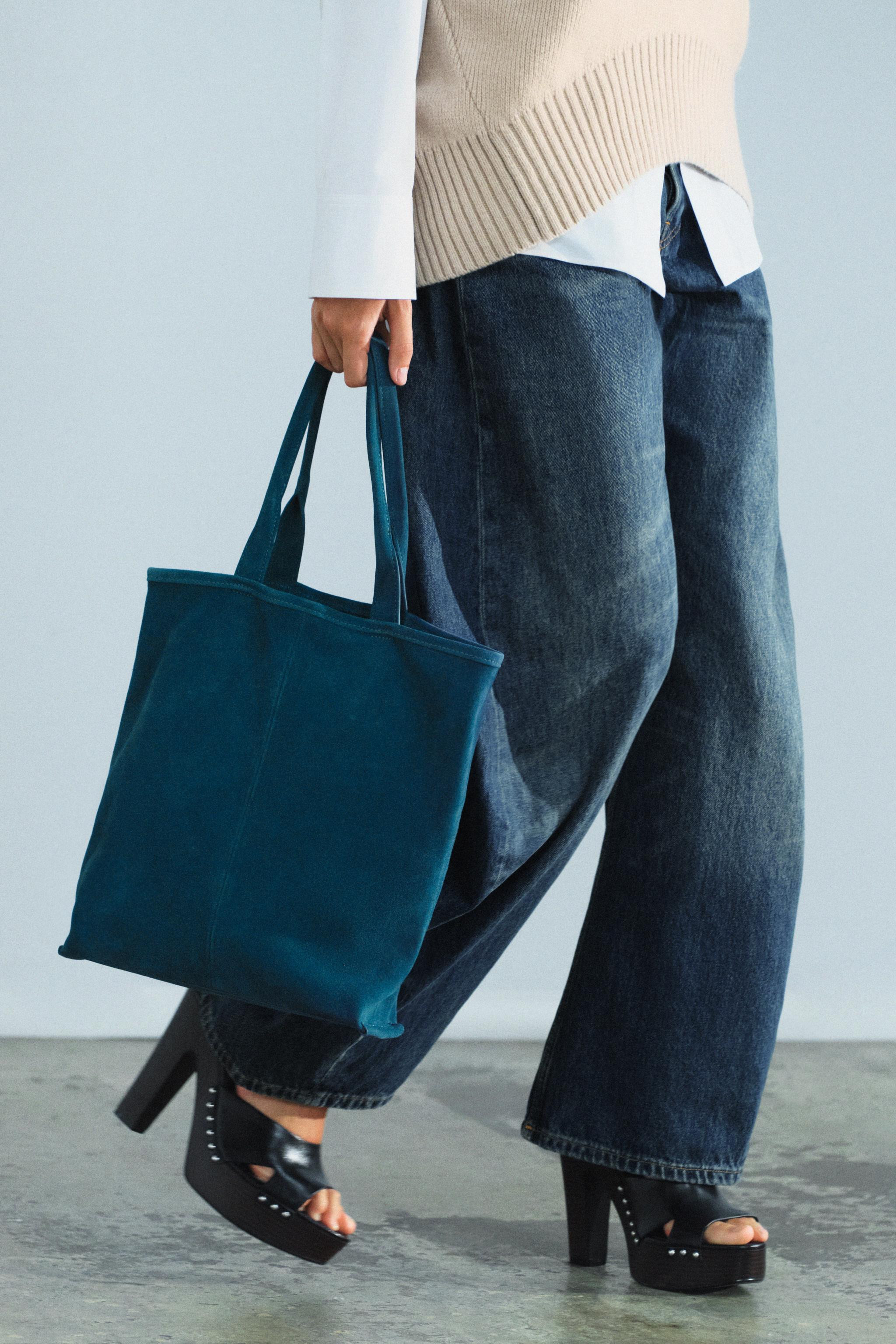 LEATHER SHOPPER BAG | Zara US