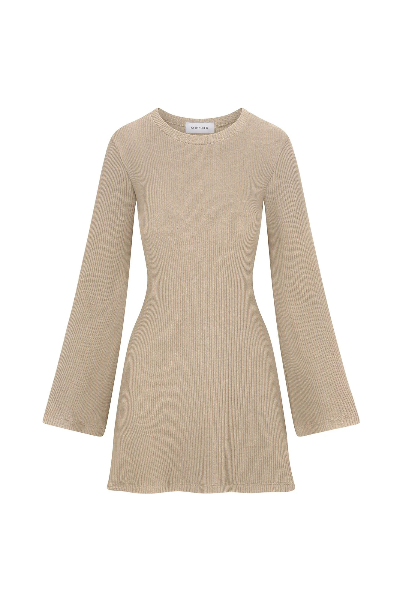 Bell Sleeve Mini Dress in Rib Knit | Larroude
