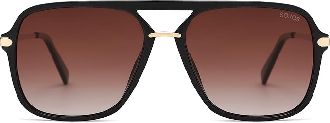 SOJOS Sunglasses for Women & Men, Square, Retro, Polarized Lens, Trendy Aviator, 90s Shades | Amazon (US)