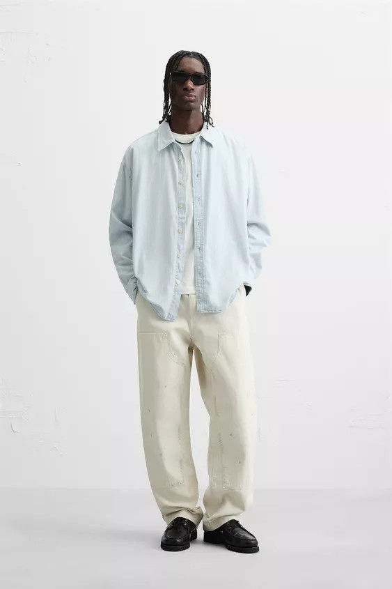 EMBROIDERED STRIPE SHIRT | Zara UK