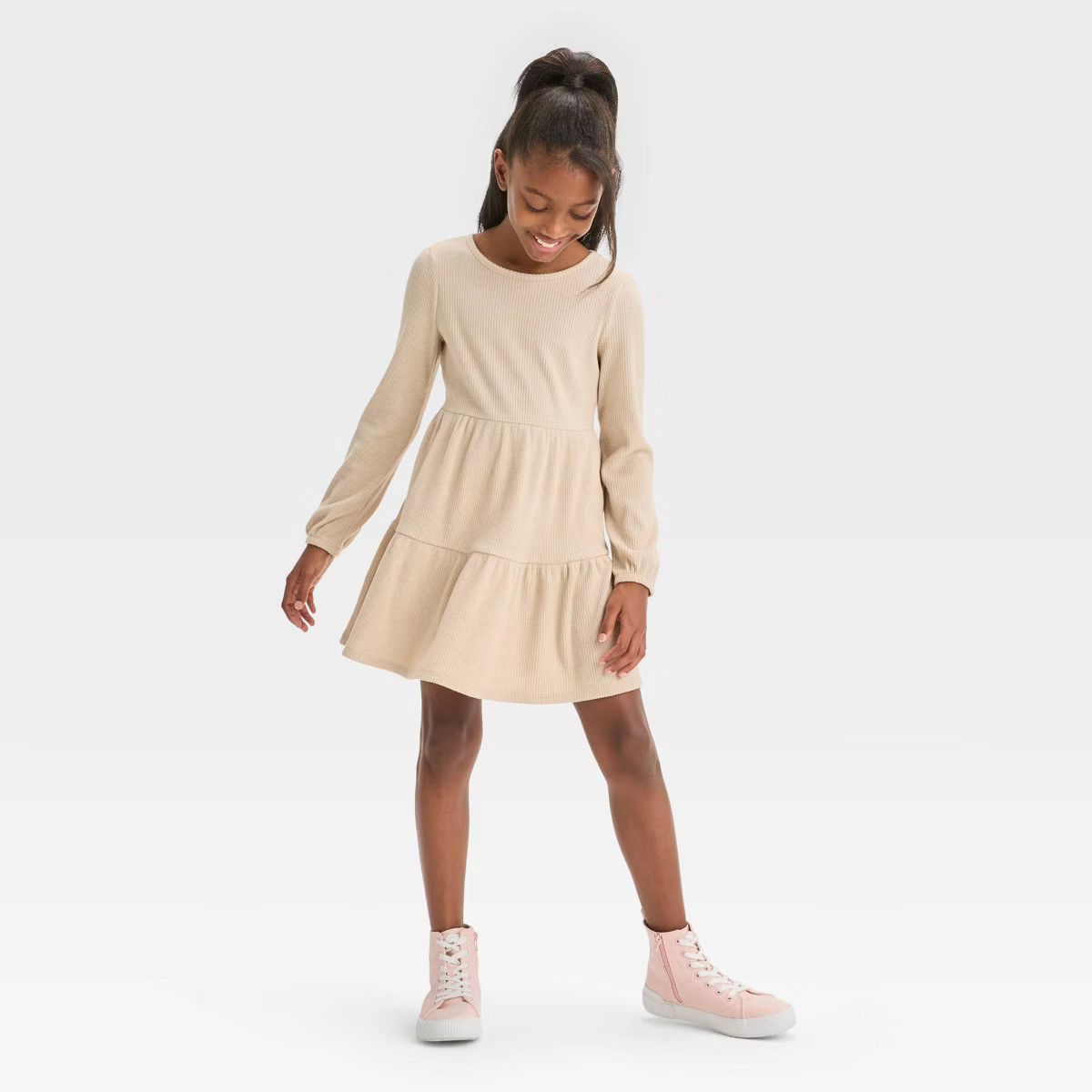 Girls' Long Sleeve Cozy Dress - Cat & Jack™ | Target