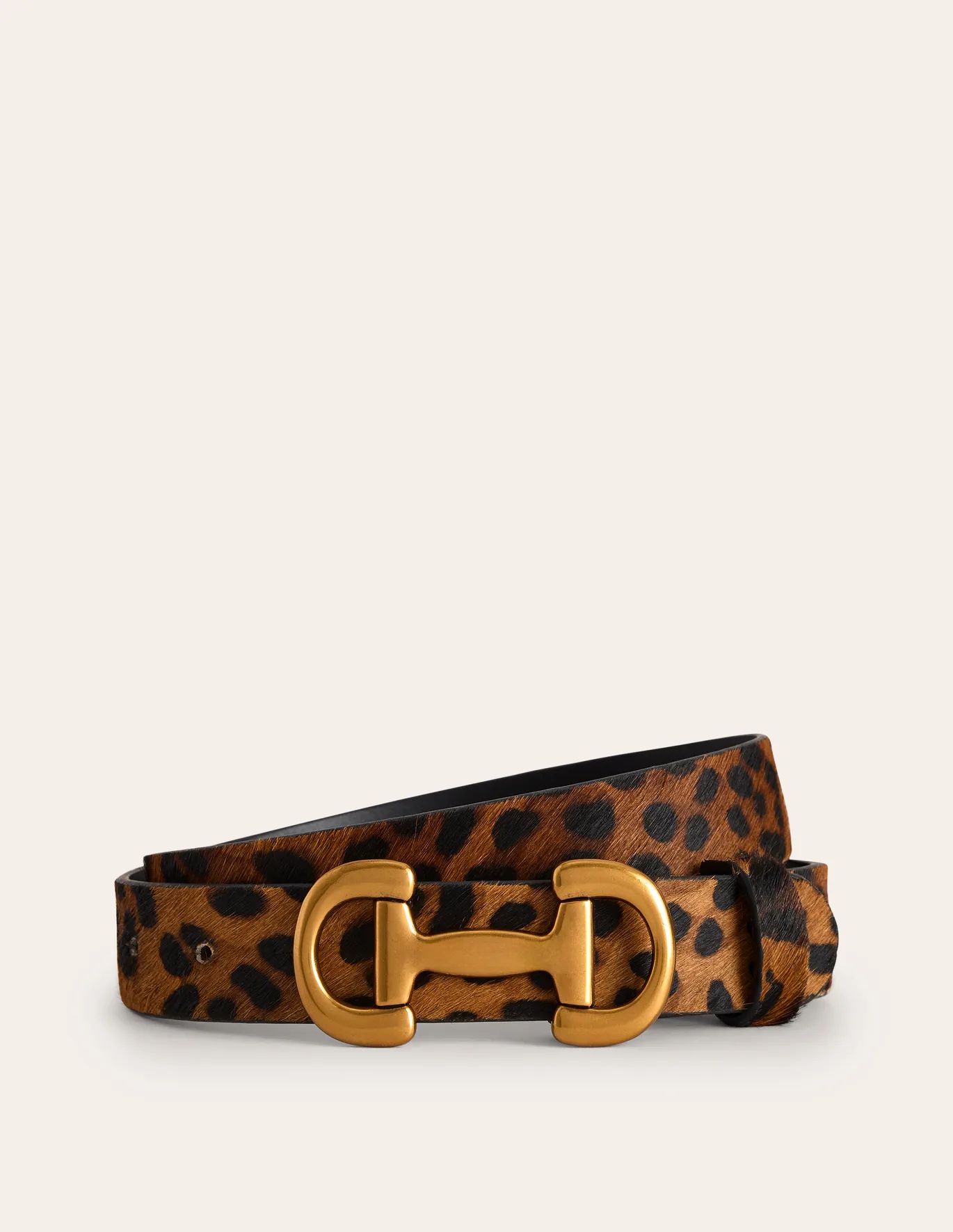 Iris Snaffle-Trim Leather Belt - Leopard | Boden UK | Boden UK