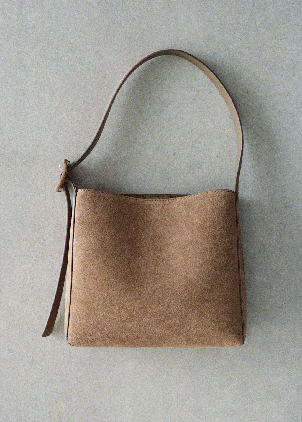 Suede leather shopper bag khaki - Woman - One size - MANGO | Mango (US/MX/AU)