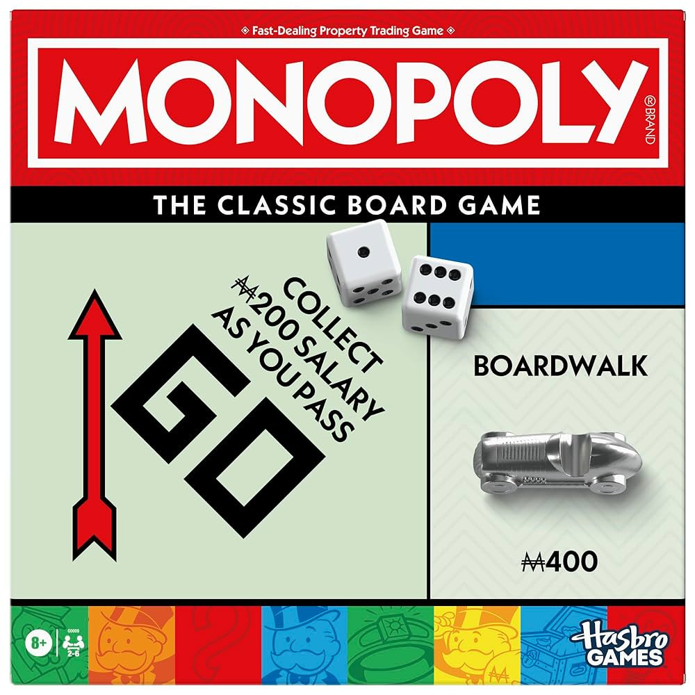 Monopoly Board Game | Classic Game with Storage Tray and Larger Tokens | Ages 8+ | 2 to 6 Players... | Amazon (US)