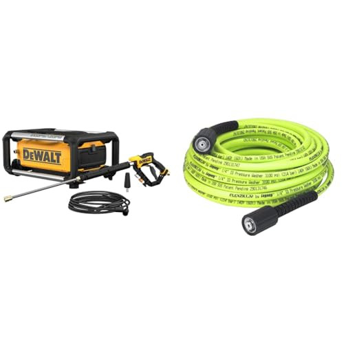DEWALT Electric Pressure Washer, 2100 PSI, Jobsite Power Washer (DWPW2100) & Flexzilla Pressure Washer Hose with M22 Fittings, 1/4 in. x 50 ft., ZillaGreen - HFZPW3450M-E | Amazon (US)